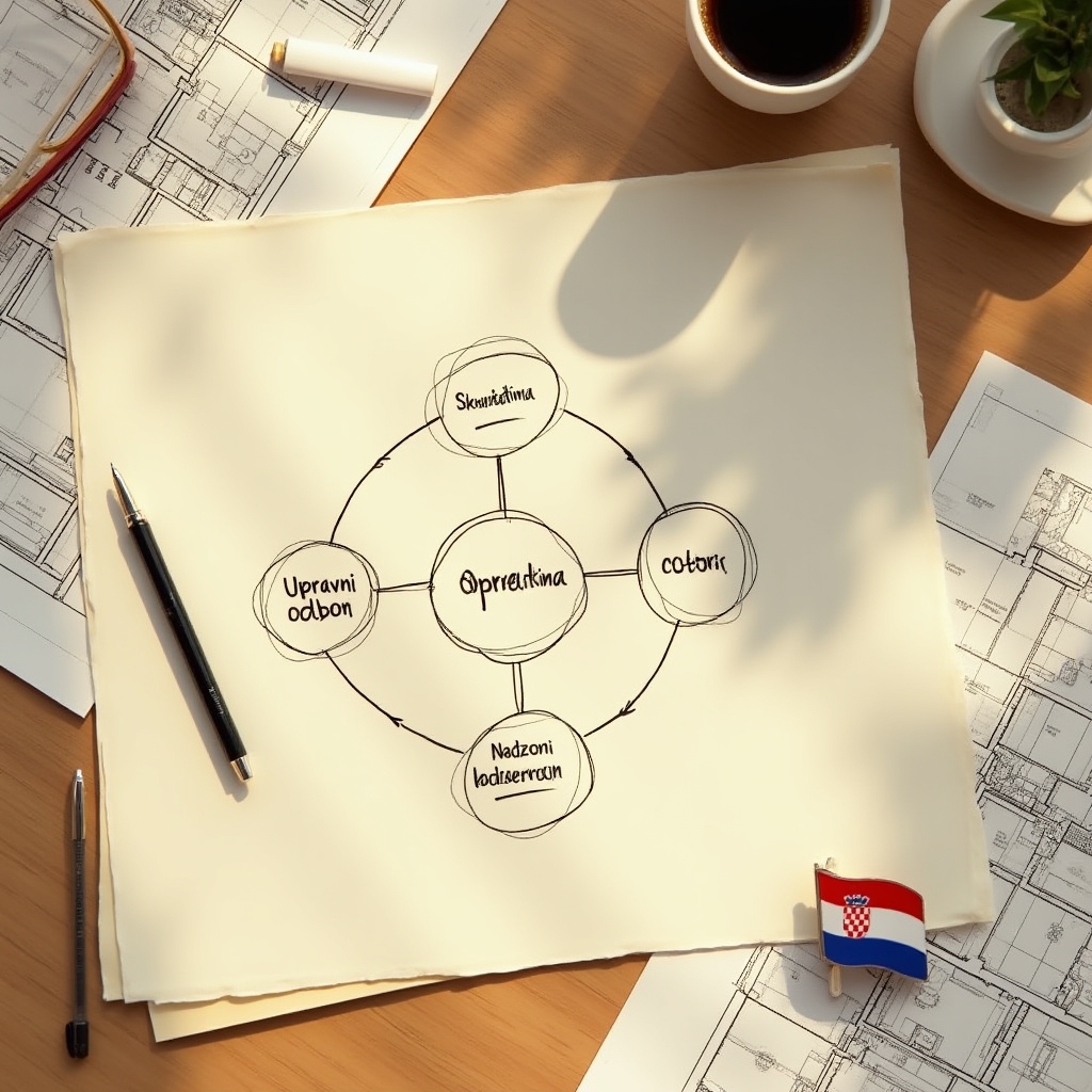 Diagram illustrating cooperative ownership structure with members and shared assets