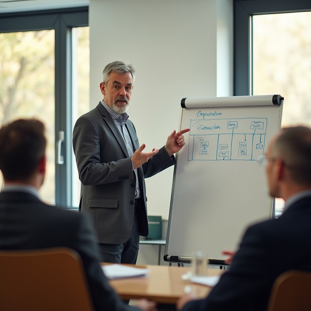 Cooperative governance expert presenting at an educational workshop in Zagreb